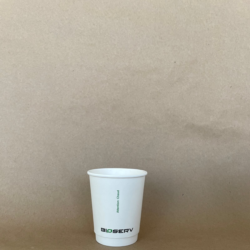 8oz. White Bioserv Double Wall AG Hot Cup